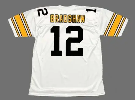 TERRY BRADSHAW Pittsburgh Steelers 1975 Throwback Away NFL Football Jersey 