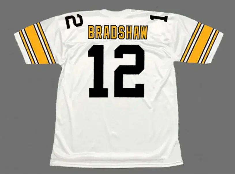 TERRY BRADSHAW Pittsburgh Steelers 1975 Throwback Away NFL Football Jersey 