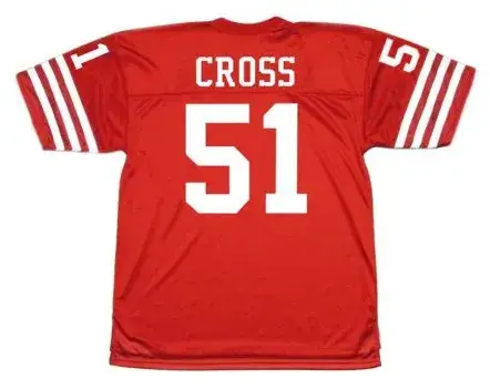 RANDY CROSS San Francisco 49ers 1988 Throwback Home NFL Football Jersey 