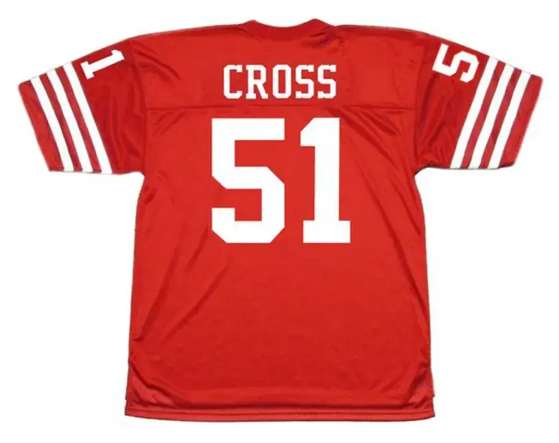 RANDY CROSS San Francisco 49ers 1988 Throwback Home NFL Football Jersey 