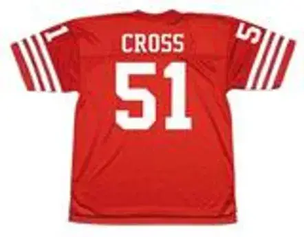 RANDY CROSS San Francisco 49ers 1988 Throwback Home NFL Football Jersey 