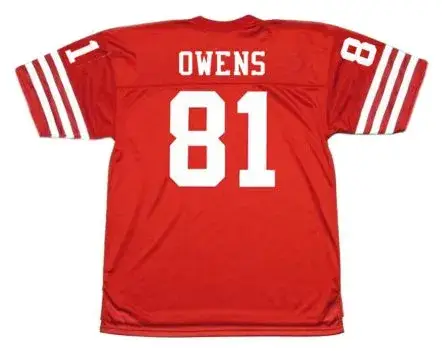 TERRELL OWENS San Francisco 49ers 2002 Throwback Home NFL Football Jersey 