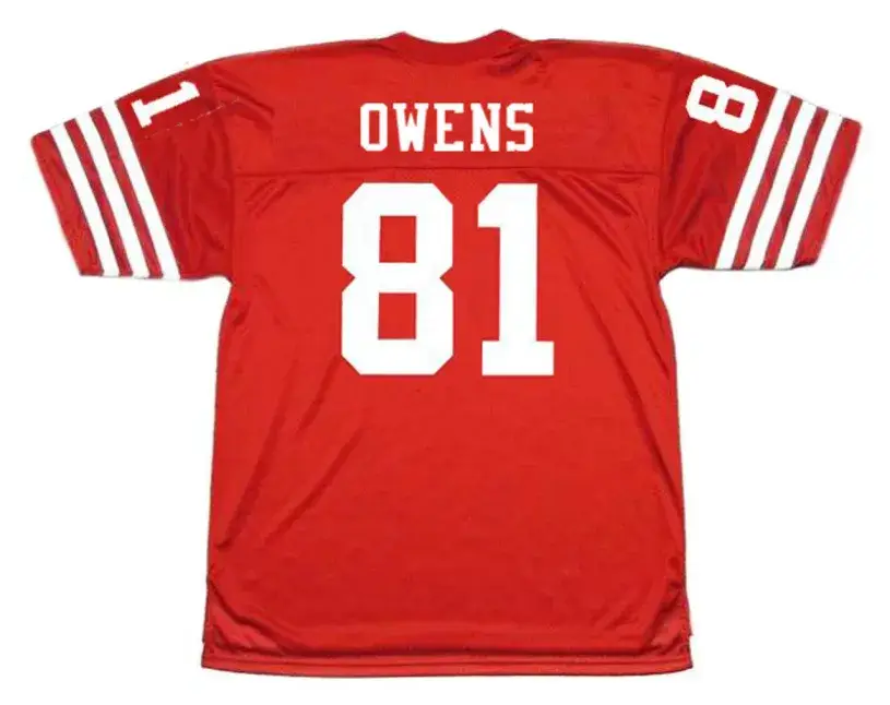 TERRELL OWENS San Francisco 49ers 2002 Throwback Home NFL Football Jersey 