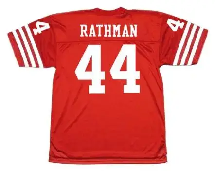 TOM RATHMAN San Francisco 49ers 1988 Throwback Home NFL Football Jersey 