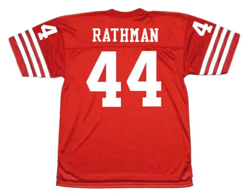 TOM RATHMAN San Francisco 49ers 1988 Throwback Home NFL Football Jersey 