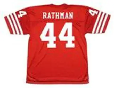 TOM RATHMAN San Francisco 49ers 1988 Throwback Home NFL Football Jersey 