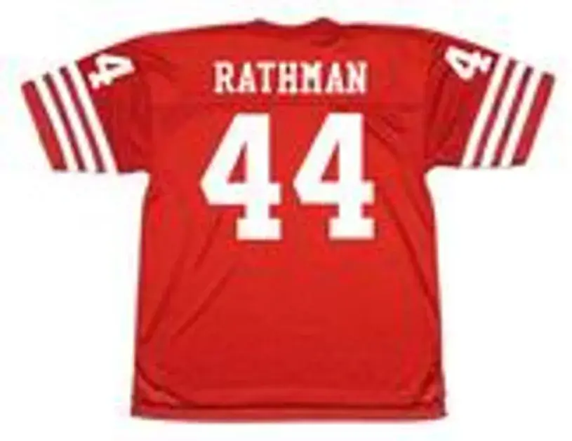 TOM RATHMAN San Francisco 49ers 1988 Throwback Home NFL Football Jersey 