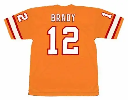 TOM BRADY Tampa Bay Buccaneers 1980’s Home Throwback NFL Football Jersey 
