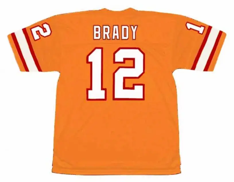 TOM BRADY Tampa Bay Buccaneers 1980’s Home Throwback NFL Football Jersey 