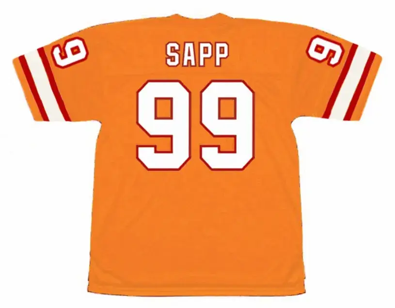 WARREN SAPP Tampa Bay Buccaneers 1996 Home Throwback NFL Football Jersey 