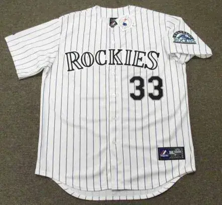 LARRY WALKER Colorado Rockies 2001 Home Majestic  Baseball Throwback Jersey