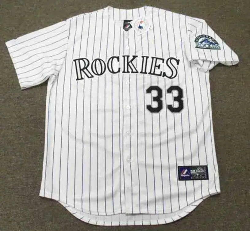 LARRY WALKER Colorado Rockies 2001 Home Majestic  Baseball Throwback Jersey