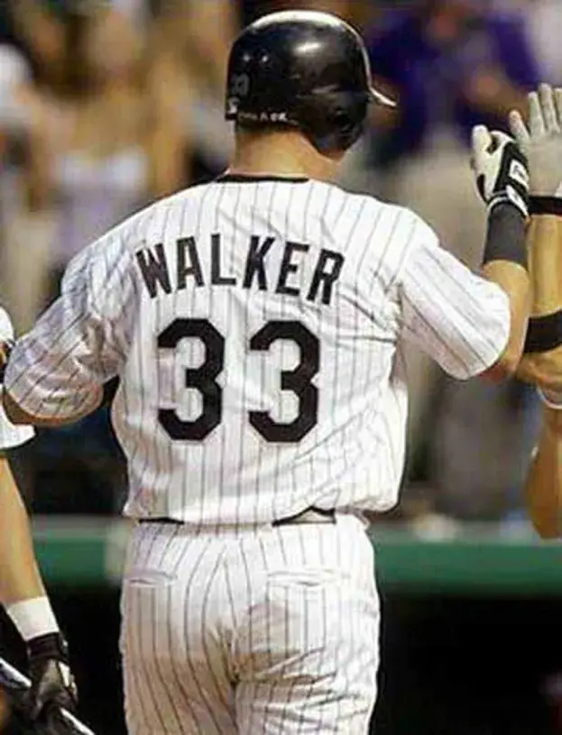 LARRY WALKER Colorado Rockies 2001 Home Majestic  Baseball Throwback Jersey 