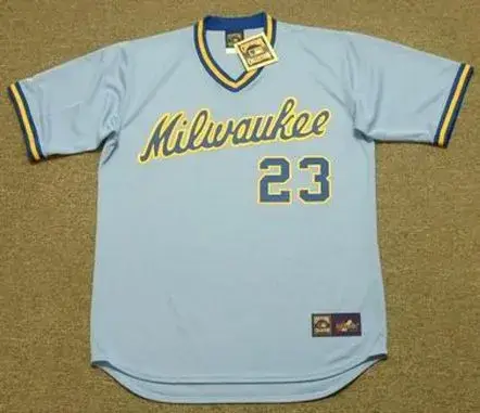 TED SIMMONS Milwaukee Brewers 1982 Majestic Cooperstown Throwback Away Jersey