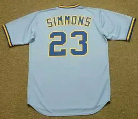 TED SIMMONS Milwaukee Brewers 1982 Majestic Cooperstown Throwback Away Jersey 