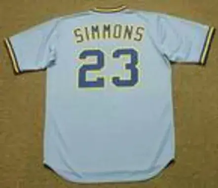 TED SIMMONS Milwaukee Brewers 1982 Majestic Cooperstown Throwback Away Jersey 