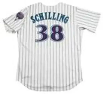 CURT SCHILLING Arizona Diamondbacks 2001 Majestic Throwback Home Baseball Jersey 