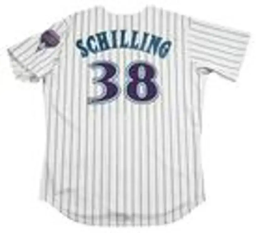 CURT SCHILLING Arizona Diamondbacks 2001 Majestic Throwback Home Baseball Jersey 