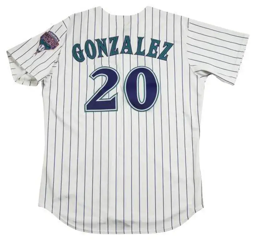 LUIS GONZALEZ Arizona Diamondbacks 2001 Majestic Throwback Home Baseball Jersey 