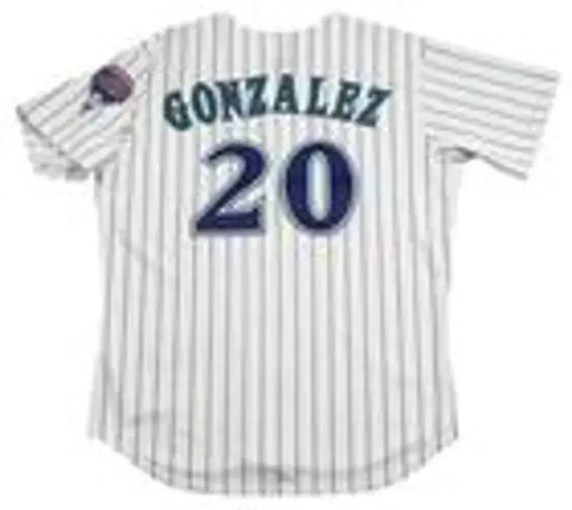 LUIS GONZALEZ Arizona Diamondbacks 2001 Majestic Throwback Home Baseball Jersey 