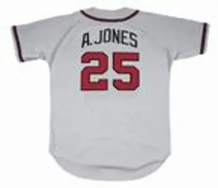 ANDRUW JONES Atlanta Braves 1999 Away Majestic Throwback Baseball Jersey 