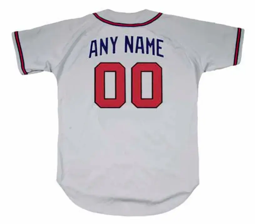 ATLANTA BRAVES 1990’s Away Majestic Throwback Jersey Customized “Any Name & Numbers” 