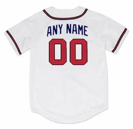 ATLANTA BRAVES 1990’s Home Majestic Throwback Jersey Customized “Any Name & Numbers” 