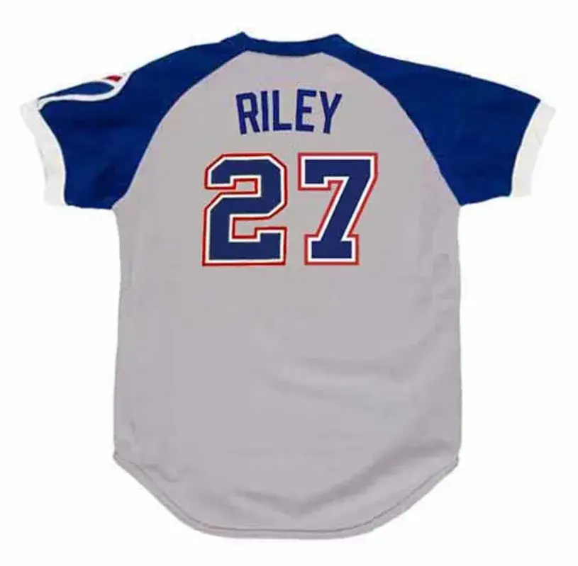 AUSTIN RILEY Atlanta Braves 1970’s Away Majestic Throwback Baseball Jersey 
