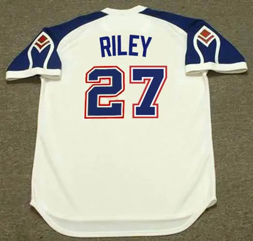 AUSTIN RILEY Atlanta Braves 1970’s Home Majestic Throwback Baseball Jersey 