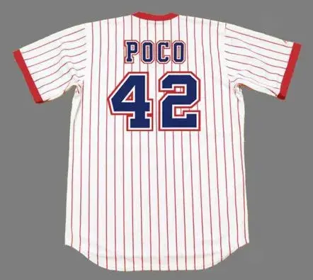 BIFF “POCO” POCOROBA Atlanta Braves 1976 Home Majestic Throwback Baseball Jersey 