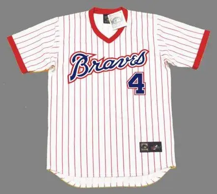 BIFF POCOROBA Atlanta Braves 1977 Home Majestic Throwback Baseball Jersey 