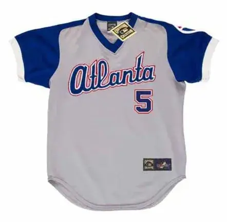 BOB HORNER Atlanta Braves 1979 Away Majestic Throwback Baseball Jersey