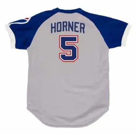 BOB HORNER Atlanta Braves 1979 Away Majestic Throwback Baseball Jersey 
