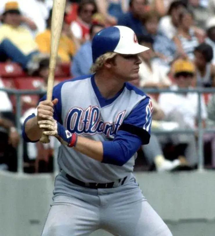 BOB HORNER Atlanta Braves 1979 Away Majestic Throwback Baseball Jersey 