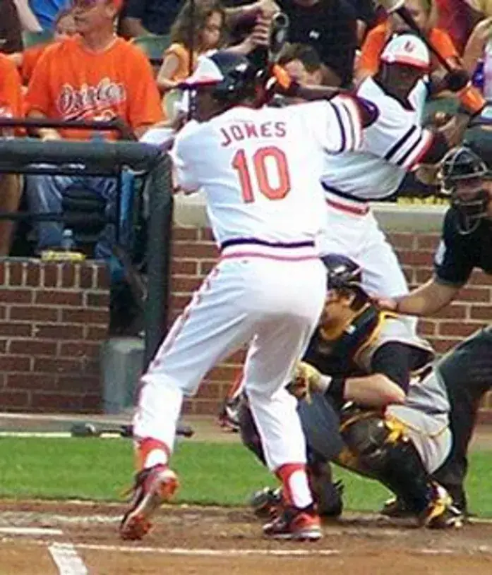 ADAM JONES Baltimore Orioles 1980’s Majestic Cooperstown Throwback Jersey 