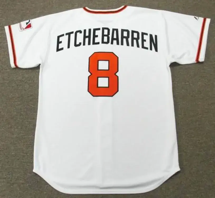 ANDY ETCHEBARREN Baltimore Orioles 1969 Majestic Cooperstown Home Baseball Jersey 