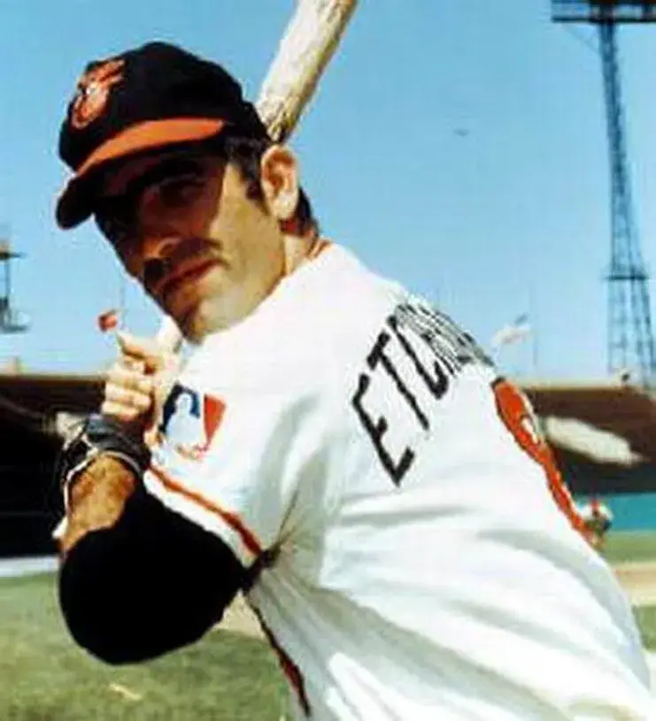 ANDY ETCHEBARREN Baltimore Orioles 1969 Majestic Cooperstown Home Baseball Jersey 