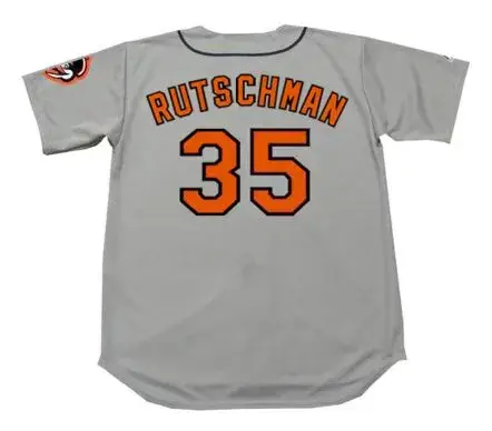 ANDY RUTSCHMAN Baltimore Orioles 1960’s Away Majestic Throwback Baseball Jersey 