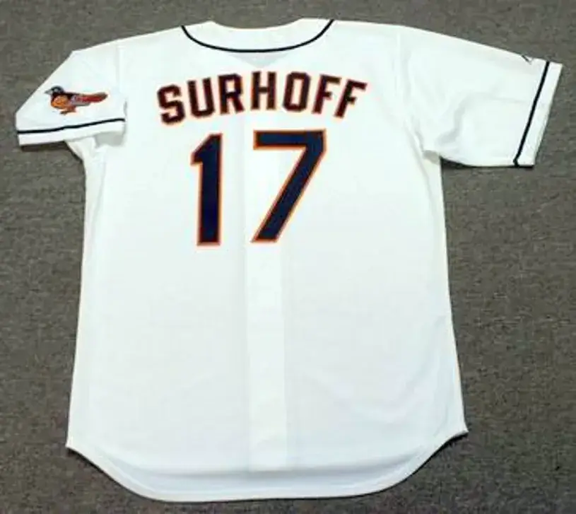 BJ SURHOFF Baltimore Orioles 1999 Majestic Throwback Baseball Jersey 