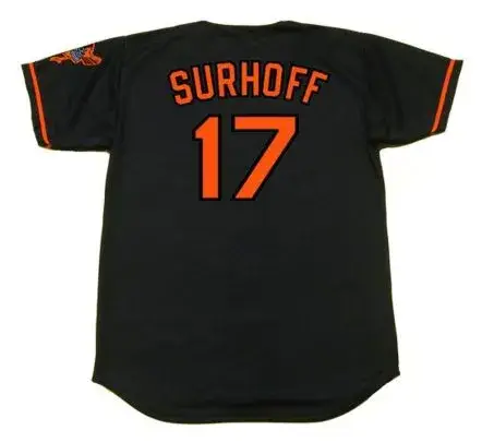 BJ SURHOFF Baltimore Orioles 2000 Majestic Alternate Throwback Baseball Jersey 