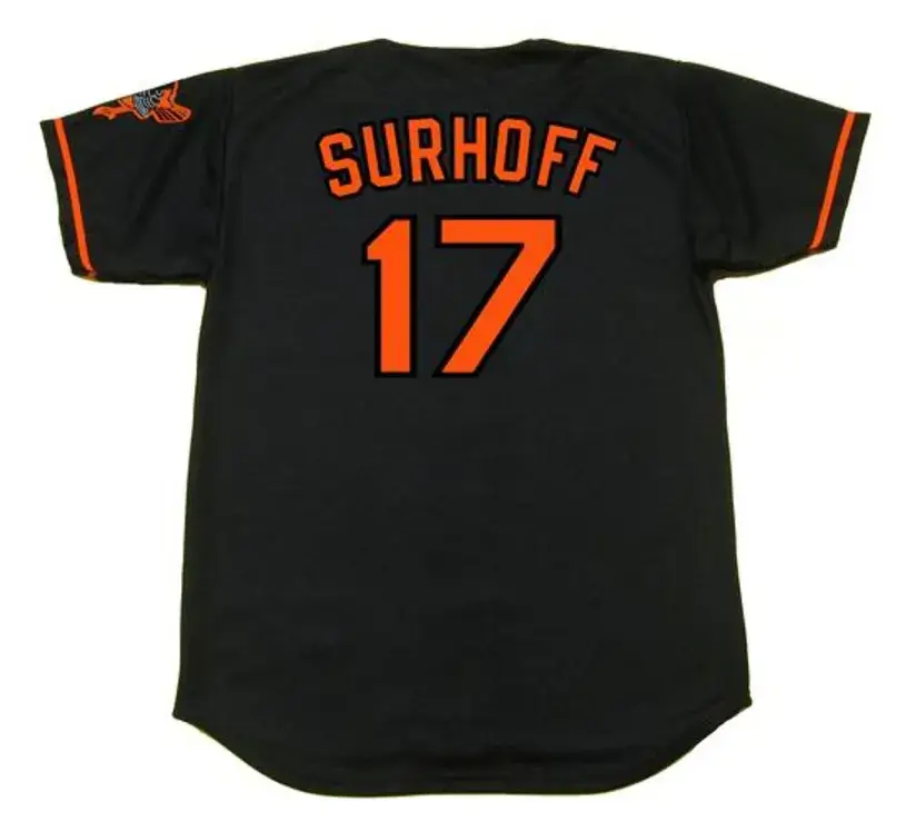 BJ SURHOFF Baltimore Orioles 2000 Majestic Alternate Throwback Baseball Jersey 