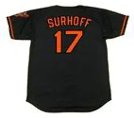 BJ SURHOFF Baltimore Orioles 2000 Majestic Alternate Throwback Baseball Jersey 