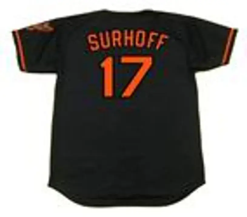 BJ SURHOFF Baltimore Orioles 2000 Majestic Alternate Throwback Baseball Jersey 