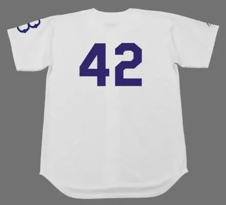 JACKIE ROBINSON Brooklyn Dodgers 1950’s Home Majestic Baseball Throwback Jersey