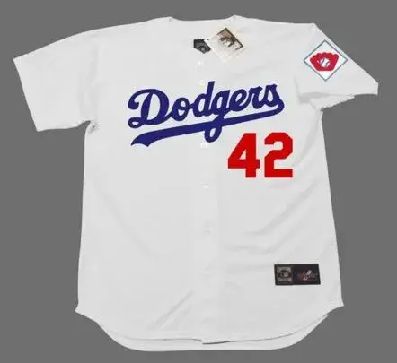 JACKIE ROBINSON Brooklyn Dodgers 1951 Home Majestic Baseball Throwback Jersey 