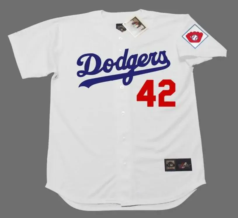 JACKIE ROBINSON Brooklyn Dodgers 1951 Home Majestic Baseball Throwback Jersey 