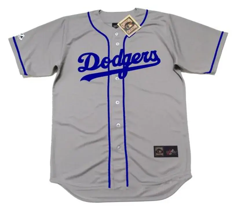 JACKIE ROBINSON Brooklyn Dodgers 1955 Away Majestic Baseball Throwback Jersey