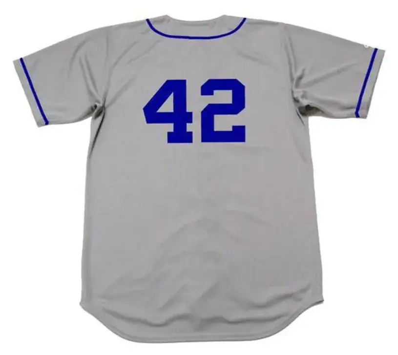 JACKIE ROBINSON Brooklyn Dodgers 1955 Away Majestic Baseball Throwback Jersey 