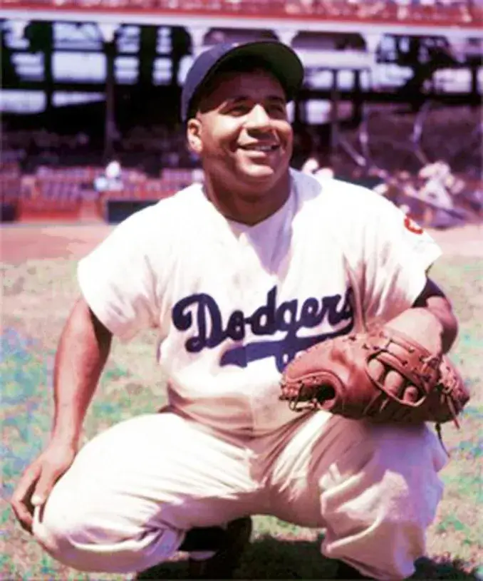 ROY CAMPANELLA Brooklyn Dodgers 1951 Home Majestic Baseball Throwback Jersey 