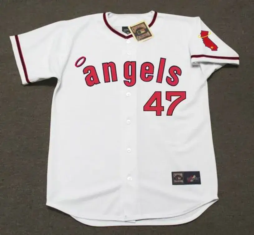 ANDY MESSERSMITH California Angels 1971 Majestic Cooperstown Home Baseball Jersey